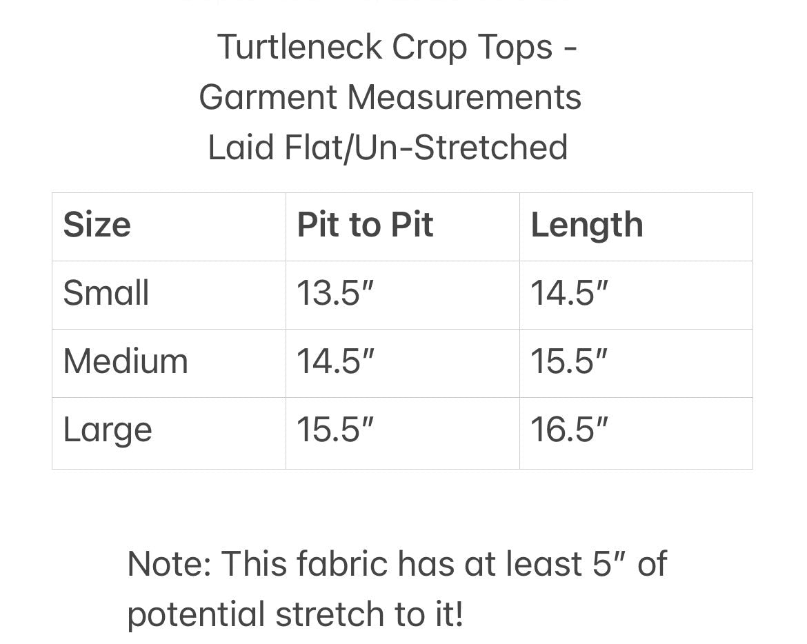 Turtleneck Crop Top - Women’s Small FINAL SALE