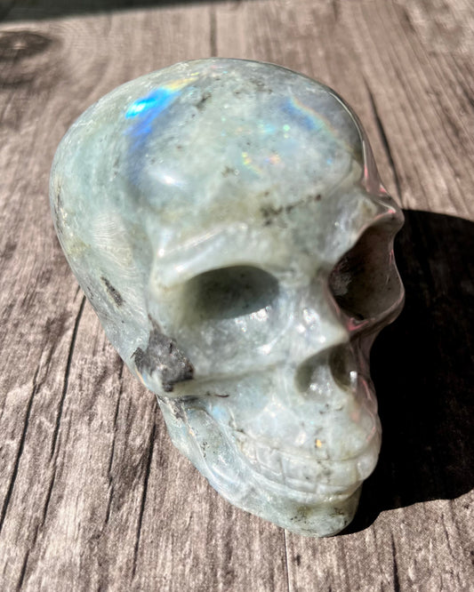 Labradorite - Hand-Carved Skull #3